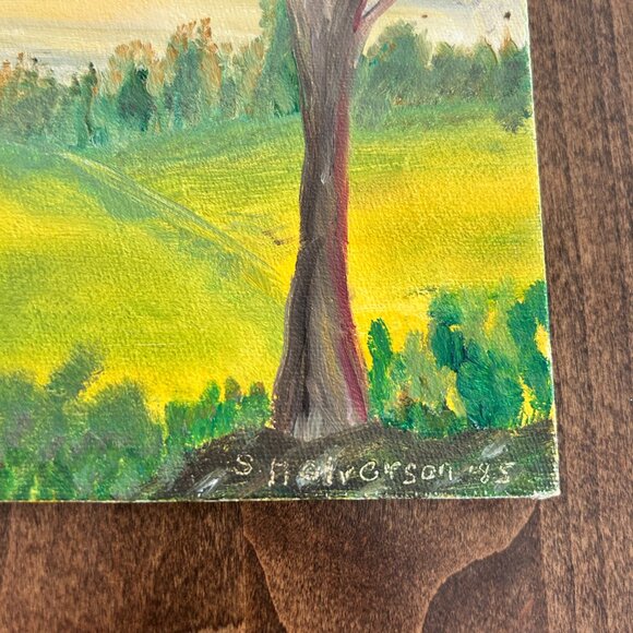 Vtg 1985 Original Oil Painting On Canvas Board Set of 3 Seasons Artist Signed - Picture 3 of 16